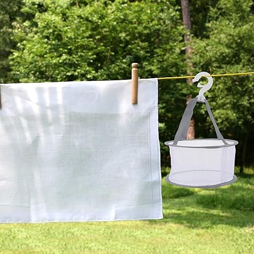 Miniatura 7 de SOLUSTRE 2 unids gris marrón maquillaje mezcladores huevos secador colgante malla secado rack mini baño cesta red cosméticos herramientas limpieza