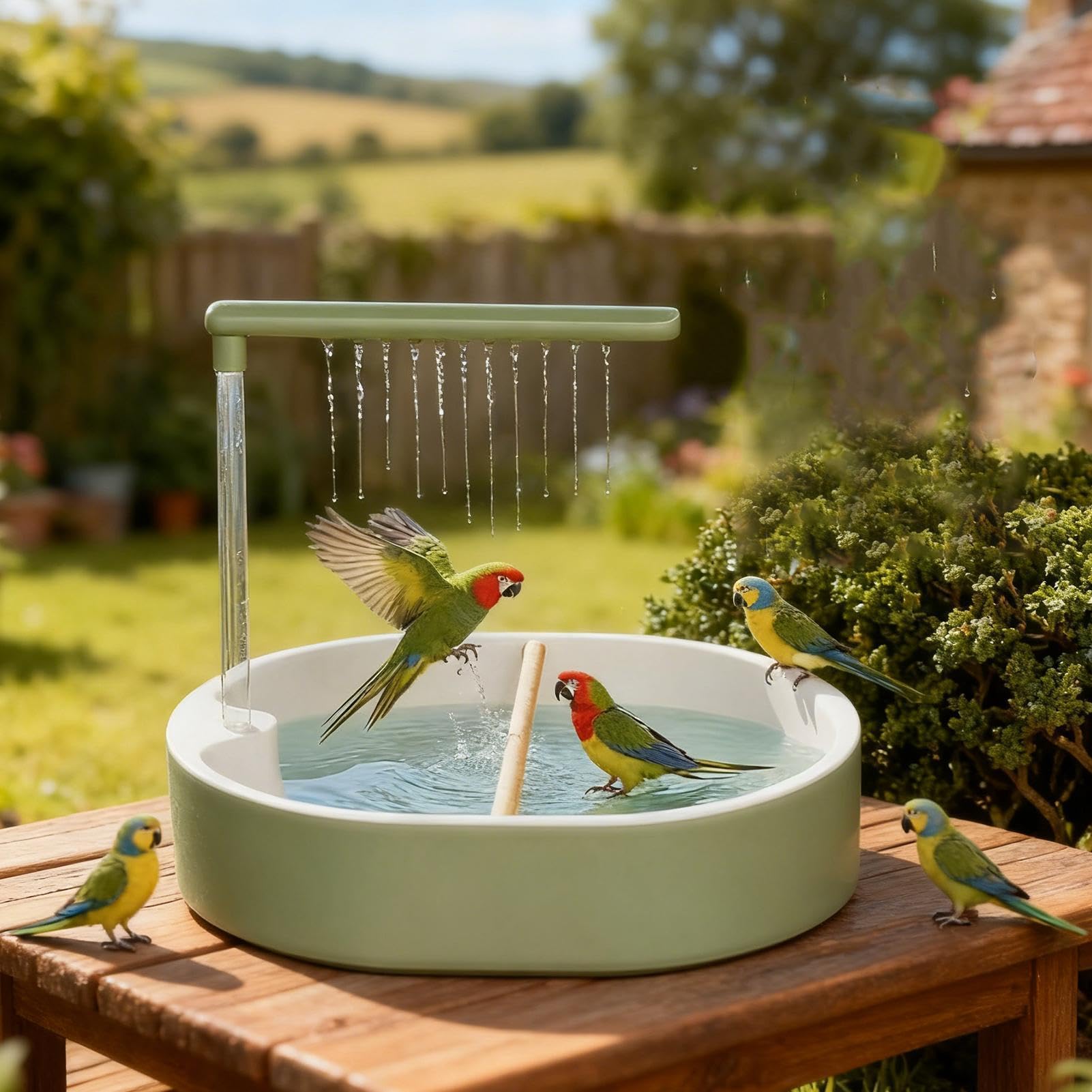 Bain Pour Oiseaux De Cage Anti-Éclaboussures Eau Courante