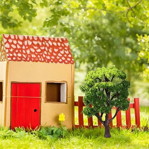 Miniatura 7 de Modelo de árboles en miniatura Paisaje Paisaje Ferrocarril Paisaje Árbol Plástico Pinos Arquitectura Árboles Tren Ferrocarriles Árboles para DIY