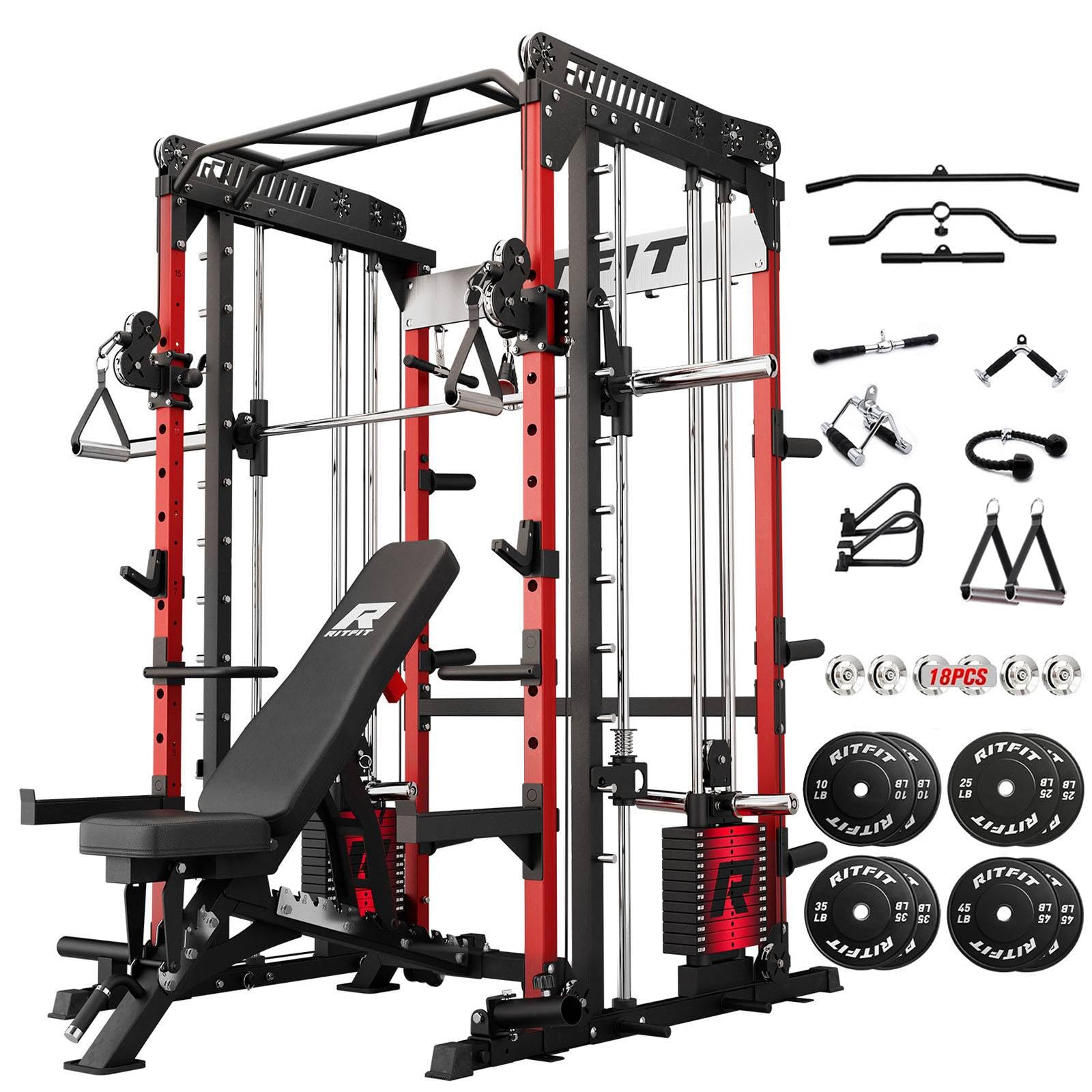 RitFit M1 Pro Smith Machine with Weight Stack Package Power Cage Home Gym
