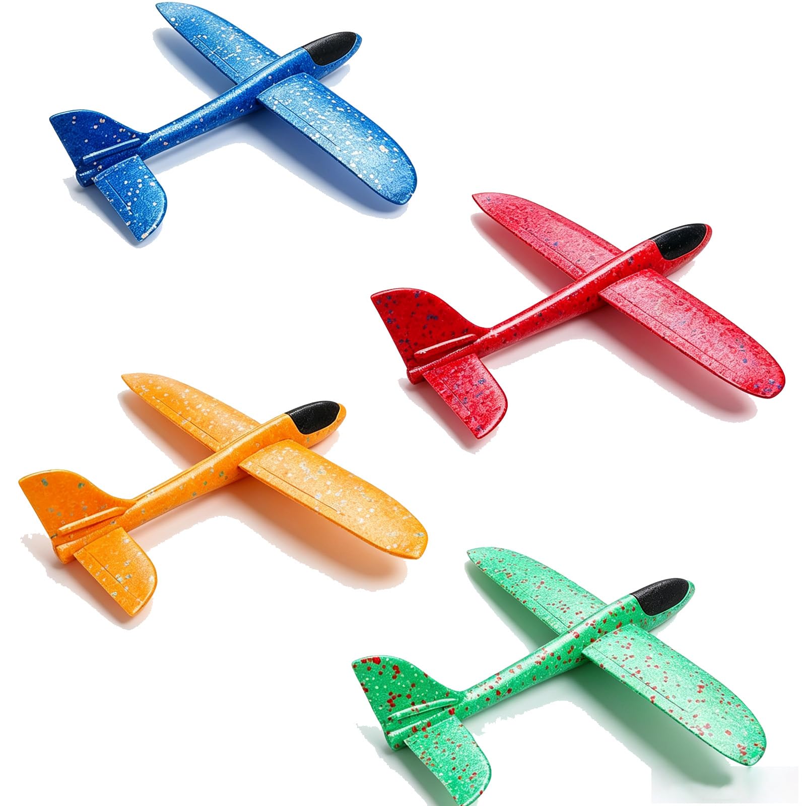 Bodeshis 4 Pack 24cm Foam Planes, Foam Glider Aeroplanes in Colours