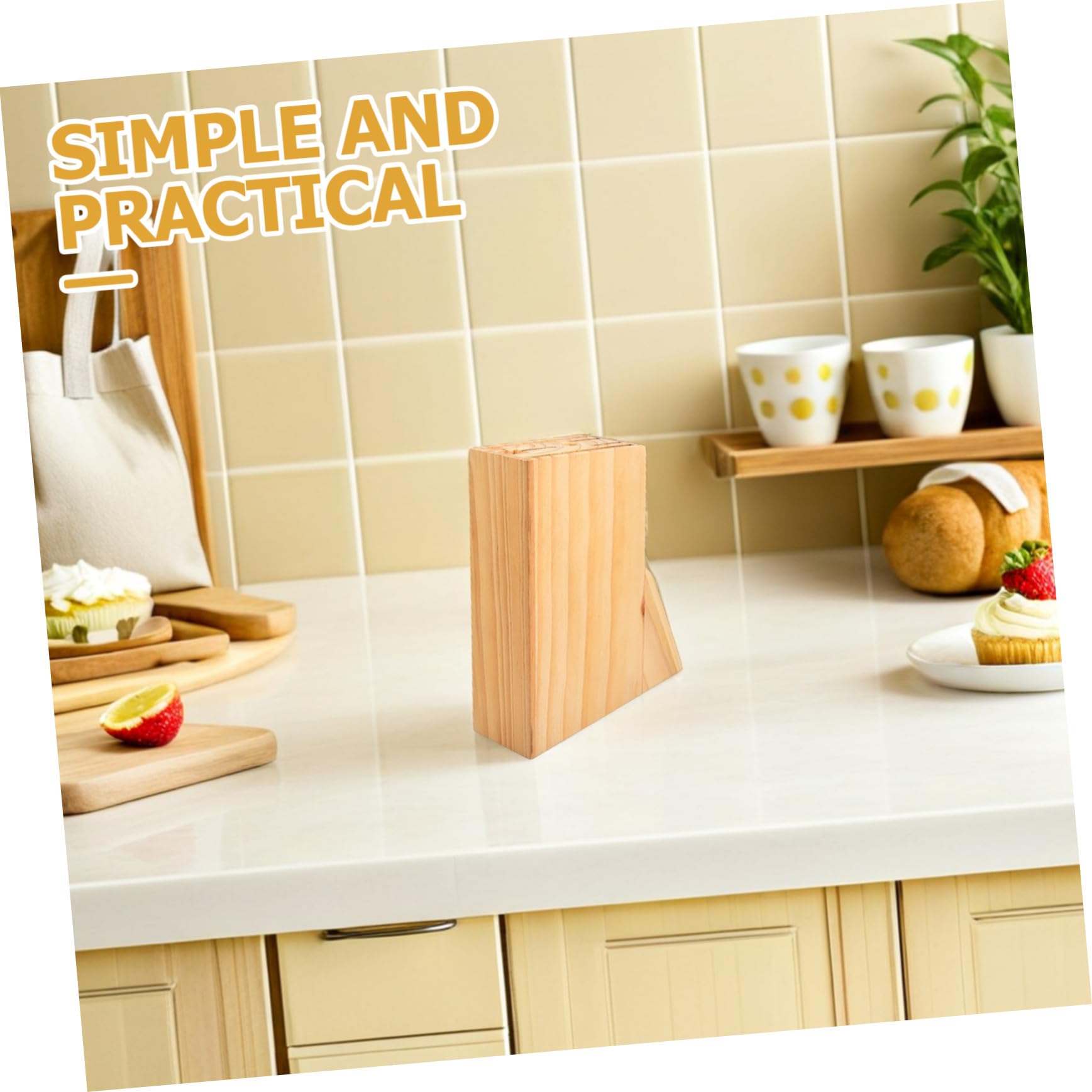 DOITOOL Support pour Couteaux Cuisine en Bois Plusieurs Fentes Organisateur Stable et Résistant pour Couteaux et Ciseaux Adapté la Cuisine Domestique