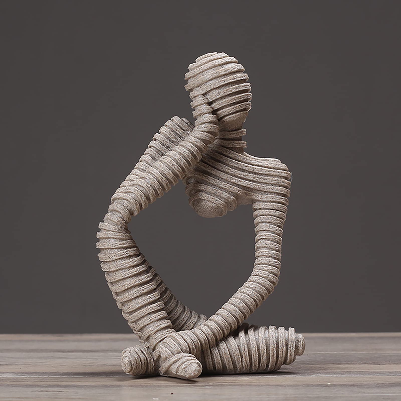 NgFTG Modern Sandstone Statues,Resin Thinker Abstract Sculptures for Desktop Decor,Creative Figurines for Home Office Bookshelf-A