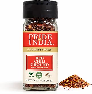 Pride of India | Red Chili Flakes 1.27 oz (36 gm) Small Dual Sifter Jar | Gourmet Spice, Culinary Must Have | Pleasant Heat, Distinct Flavor & Aroma | Sprinkle onto Pizza, Pasta, Pork, Flatbread | Easy to Store | Vegan, Non-Bioengineered