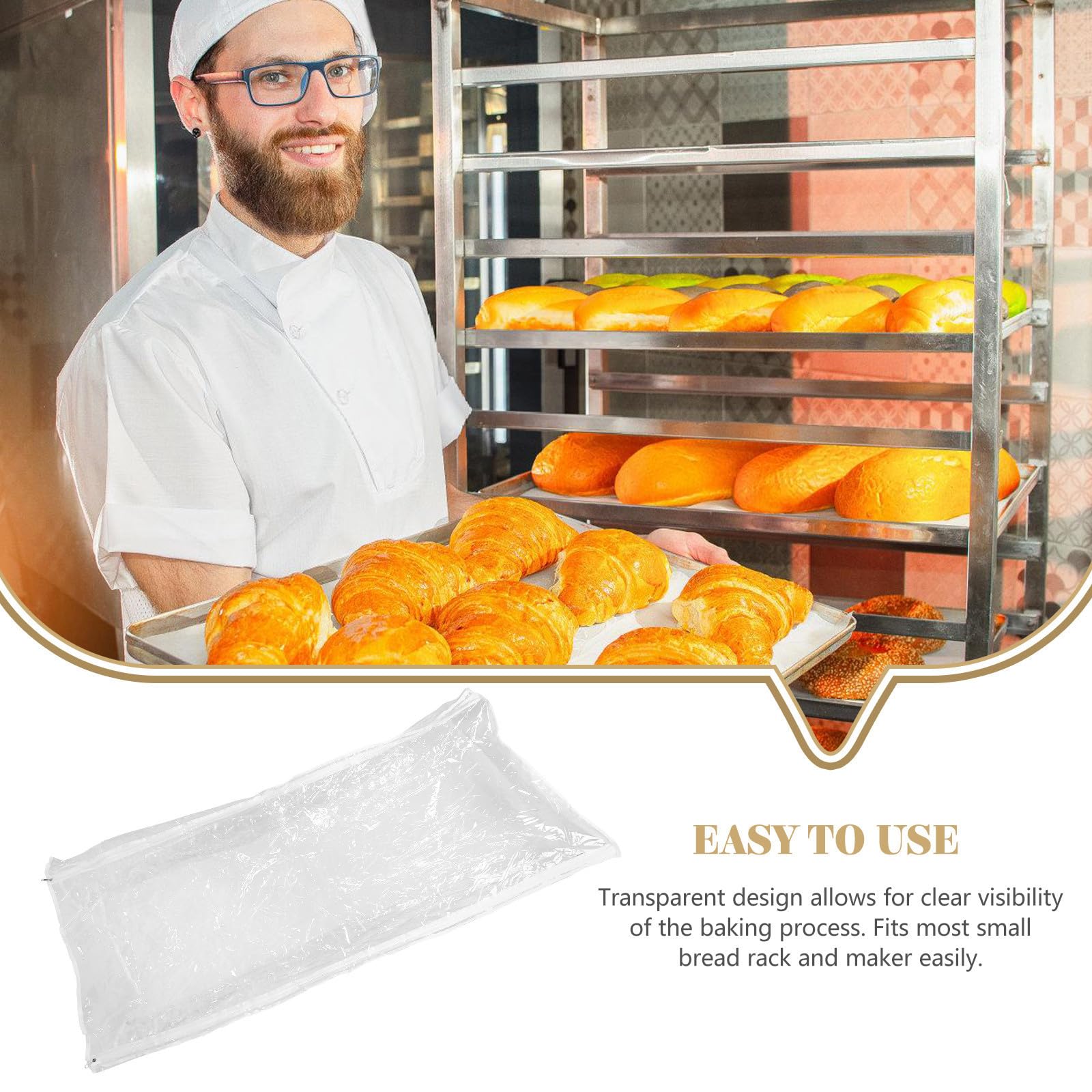 Copertura Trasparente in PVC Bordo Elastico per Rastrelliera Pane