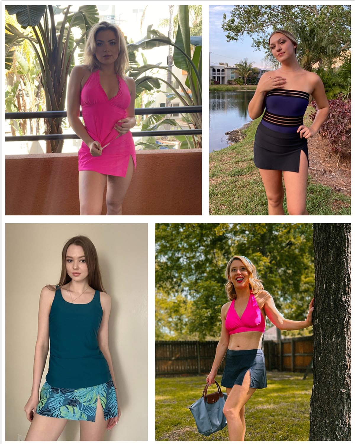 Holipick Womens Swim Skirt High Waist Bathing Suit Bottoms Side Slit Skirted Swimsuit Swim Skorts with Built-in Brief - Image 5