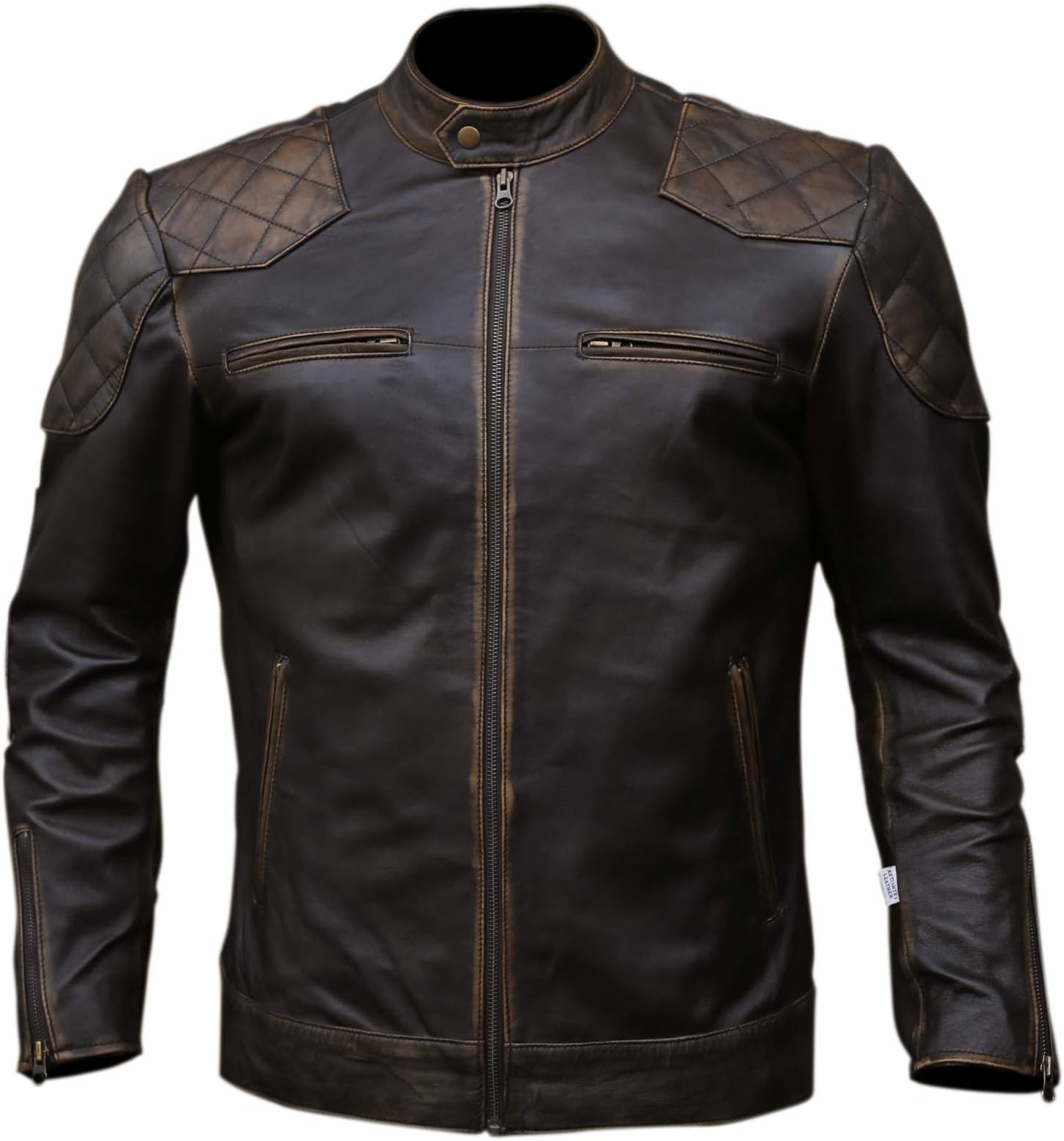 Black Casual Real Leather Jacket for Mens | Genuine Lambskin Motorcycle Biker Jackets