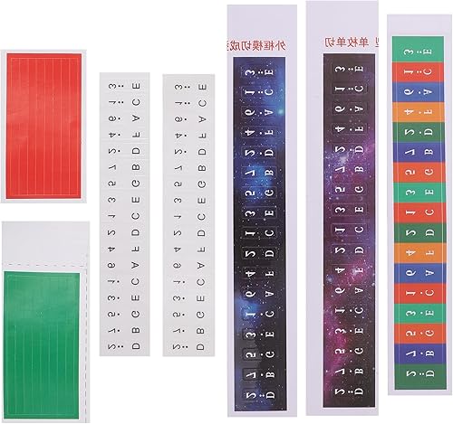 EXCEART Pegatinas de notas de piano de pulgar, 17 teclas, coloridas etiquetas de escala de kalimba, extraíbles para principiantes, calcomanías de