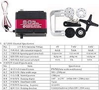 Vista 4 de RDS5180 176.4 lbs Servo Motor robótico de metal digital de alto par de torsión de doble eje Servo brazo impermeable IP66 con soportes de metal U
