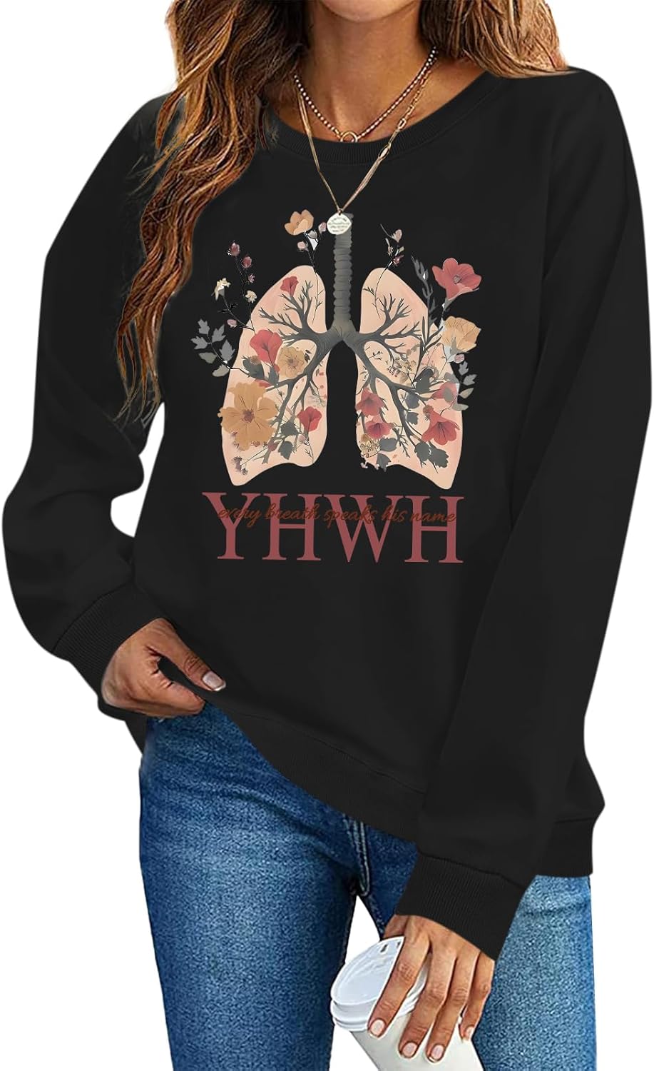 Christian Jesus Sweatshirts for Women YHWH God Bible Verse Sweatshirt Faith Long Sleeve Shirts Religious Pullover