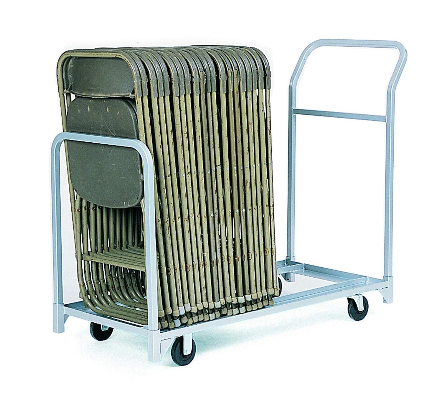 Raymond Products 630 Folded and Stacked Chair Tote, 4" Diameter Wheel, 300 lbs Capacity, Gray, 67" Length x 22" Width