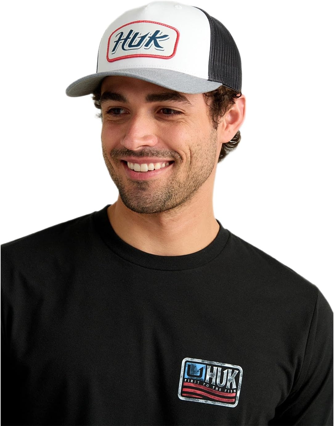 HUK Mens Trucker Hat, Anti-Glare Snapback Fishing Hat for Men