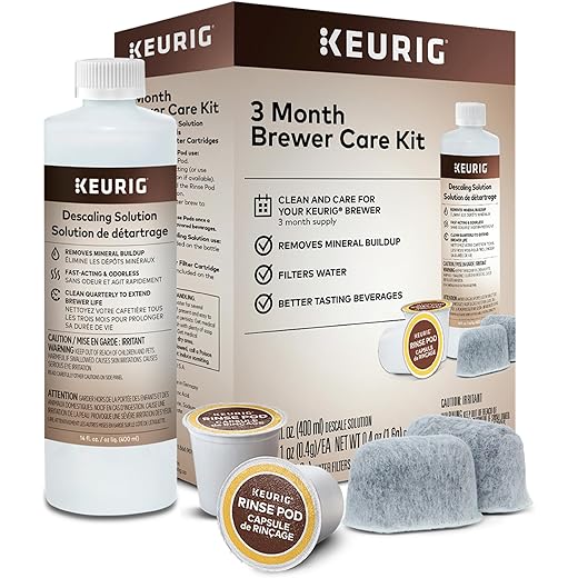 Keurig 3-Month Brewer Maintenance Kit, Includes Descaling Solution, Water Filter Cartridges & Rinse Pods, Compatible with Keurig Classic/1.0 & 2.0 K-Cup Pod Coffee Makers, 7 Count