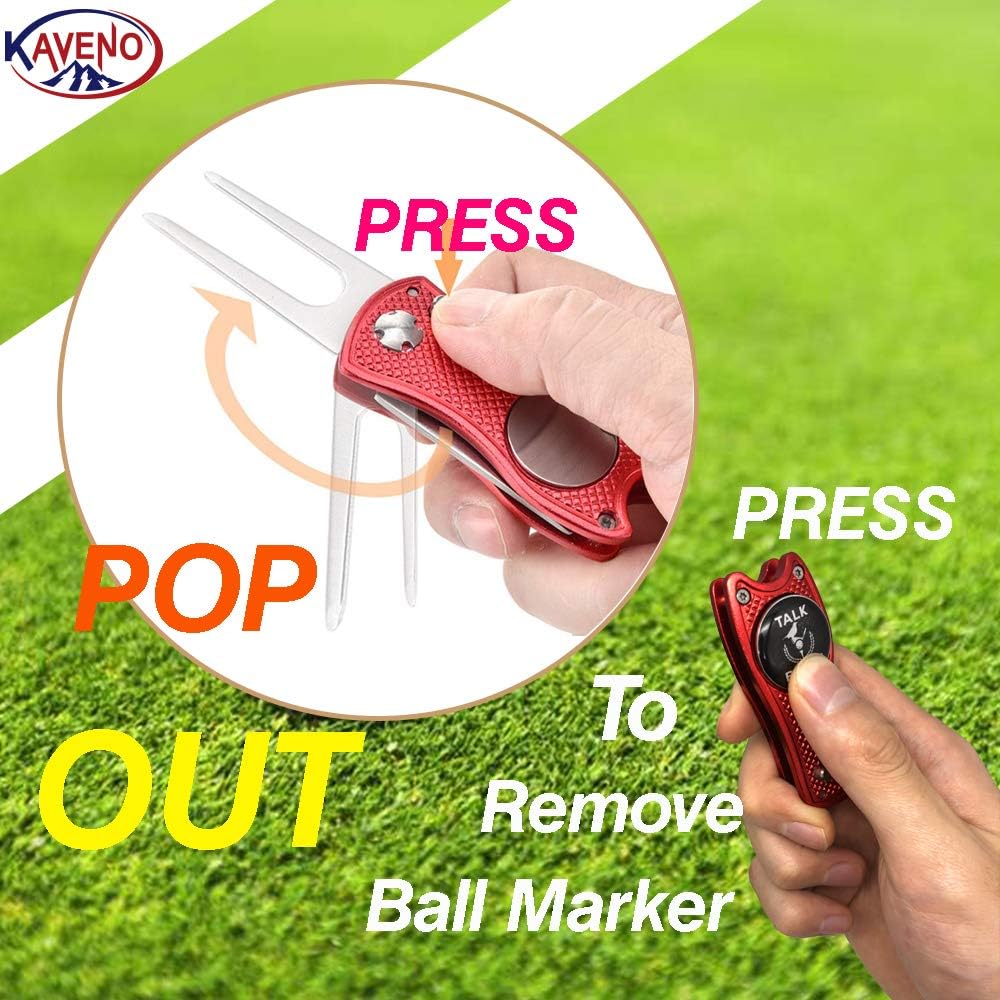 kaveno Golf Ball Marker with Golf Hat Clip, Great Gift for Any Occasion PremiumCollection (Hole in One) : Sports & Outdoors