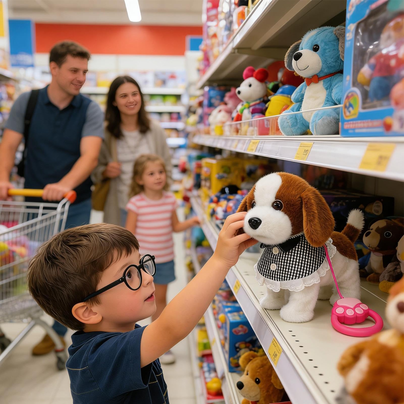Mascota Robótica Animales De Peluche Perro | Juguetes de Peluche Robóticos que Hablan Regalo Infantil Cumpleaños Casa Dormitorio Salón Jardín Interiores