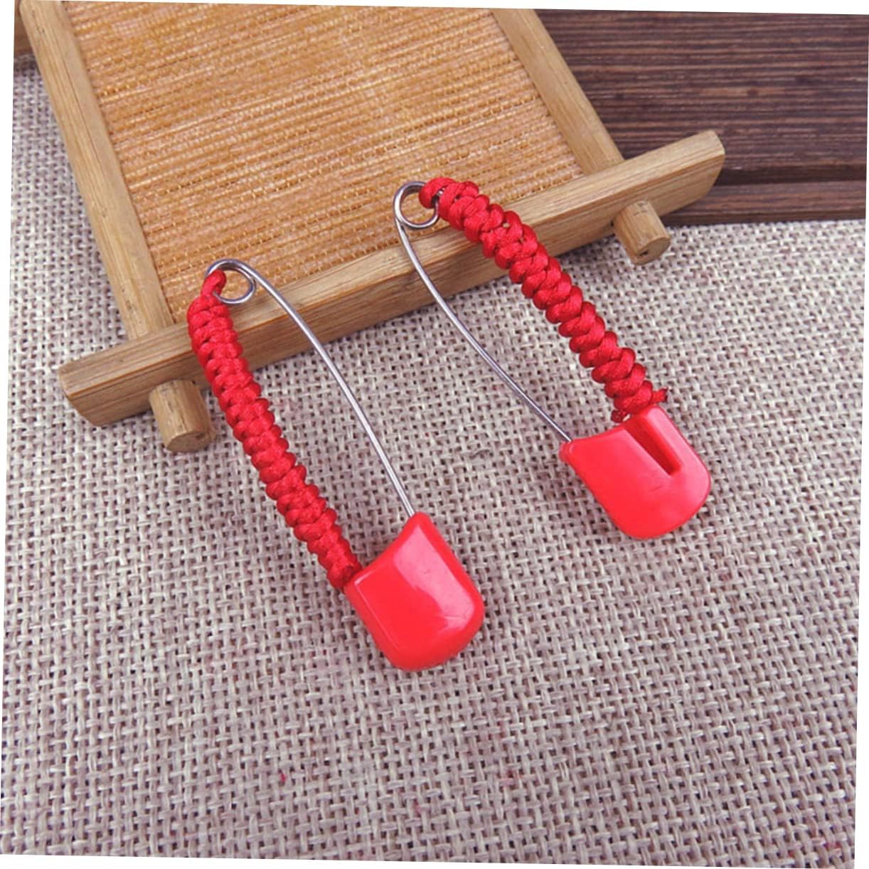 10pcs Baby Pin Red Rope Brooch Quilting Safety Pins Boys and Girls Clothes Pins Safe Comfortable for Infants
