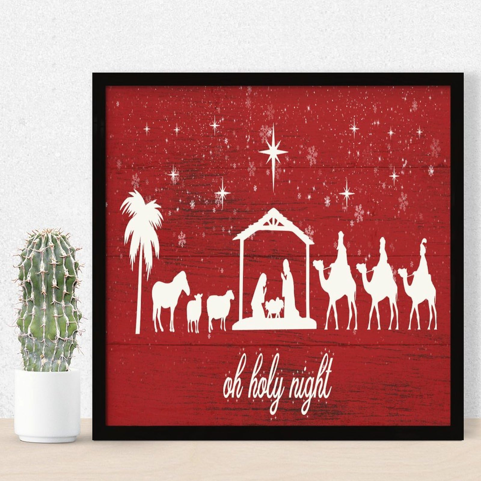 Cadeau de Noël panneau en bois spirituel et décoratif à offrir pour la famille