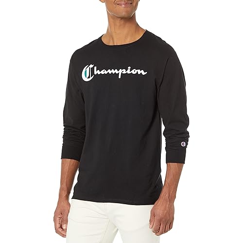 Champion Men's Long Sleeve T-Shirt, Classic T-Shirt for Men (Reg. Or Big & Tall)
