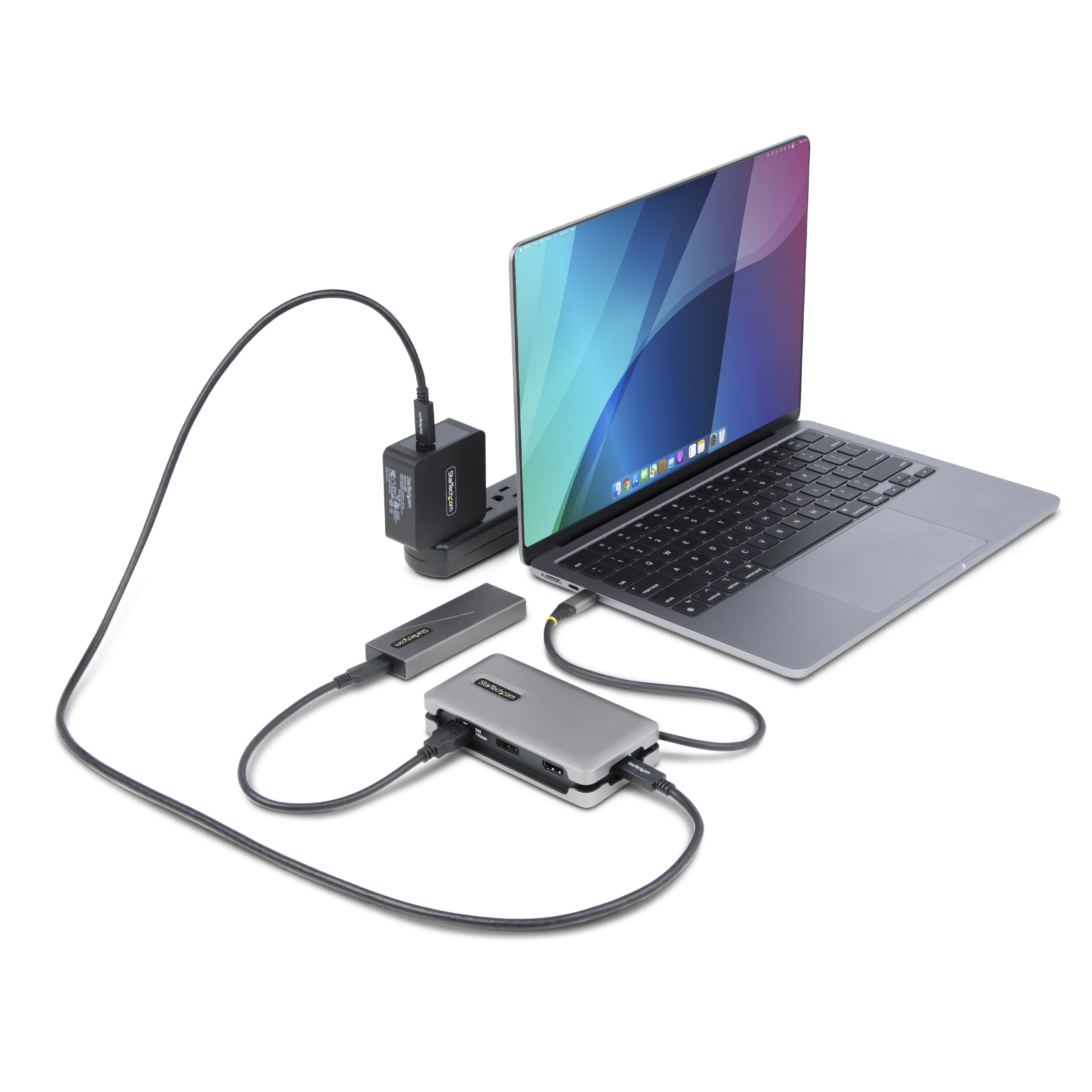 StarTech Docking Station USB-C, HDMI DP 4K 60Hz, Carga 100W, GbE, 30cm | Para MacBook Pro y portátiles Windows, Compatible con USB4 y Thunderbolt 3/4