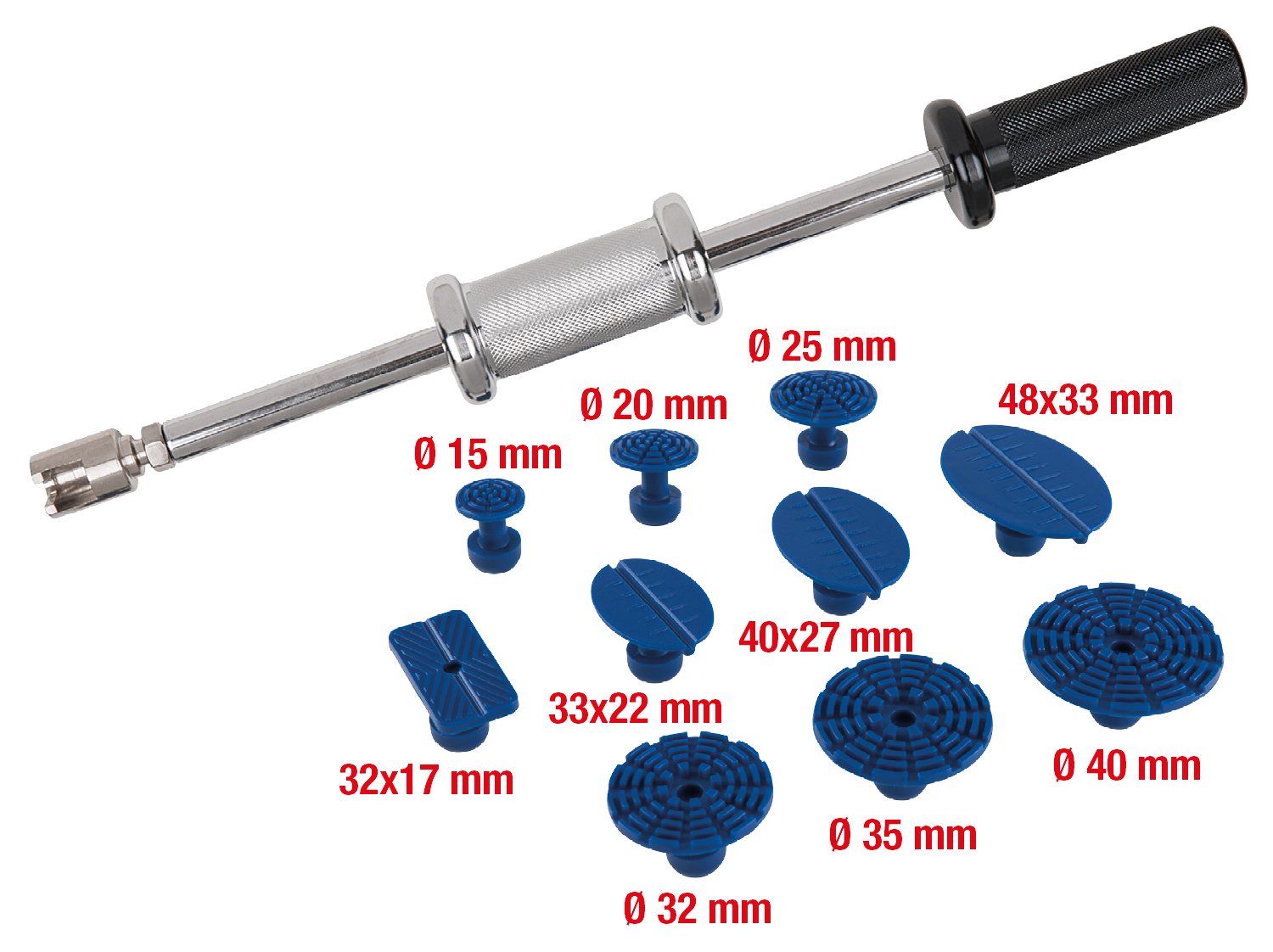 KS Tools 140.2510 Serie professionale per tirabolli con estrattore a percussione, 11 pz