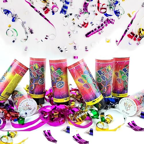 12 cañones de confeti para bodas, cumpleaños, graduación, baby shower, aniversario, Navidad, Año Nuevo, fiestas, celebraciones, suministros y