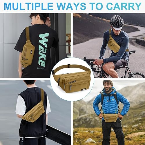 Miniatura 7 de Bolsa de cintura Riñonera para hombres y mujeres con correa ajustable para exteriores, entrenamiento, viajes, casual, correr, senderismo, ciclismo,