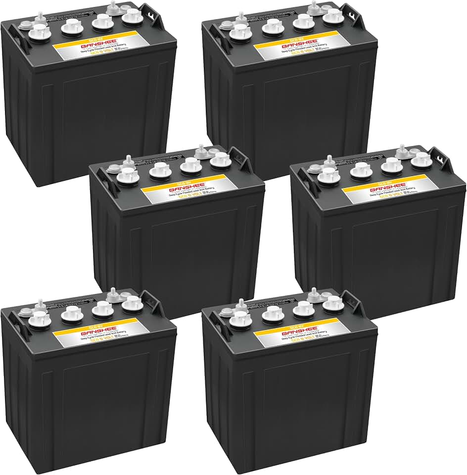 Banshee GC8 8V 190Ah Flooded Golf Cart Batteries, 6-Pack 48V Set