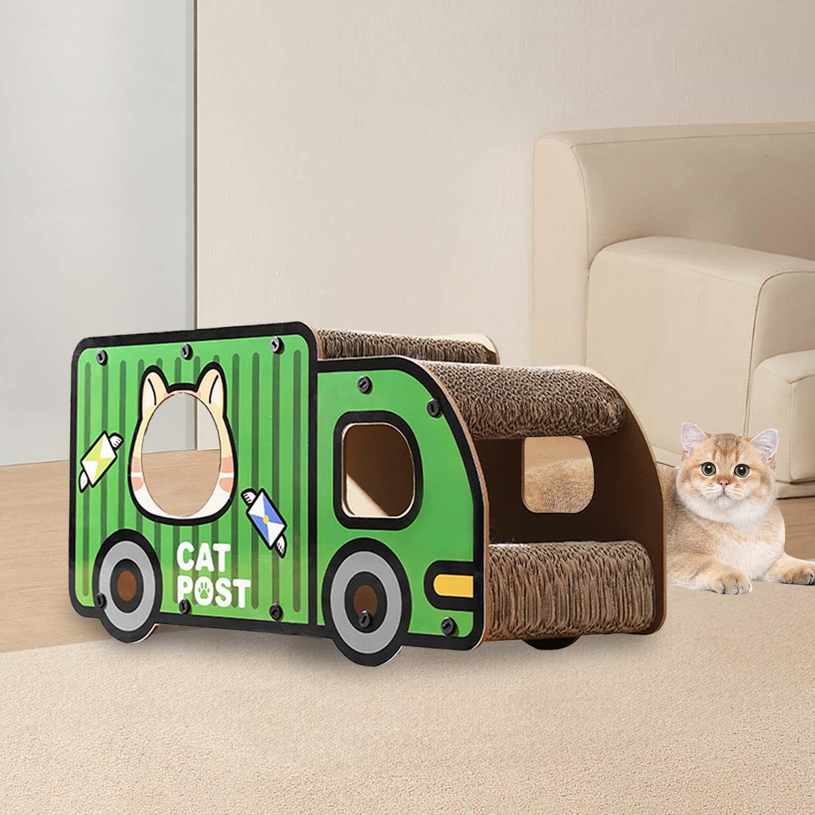 Tiragraffi per gatti giocoso con tappetino tiragraffi integrato, dotato di spazio per far divertire i gatti e di un comodo per, camioncino per, camion