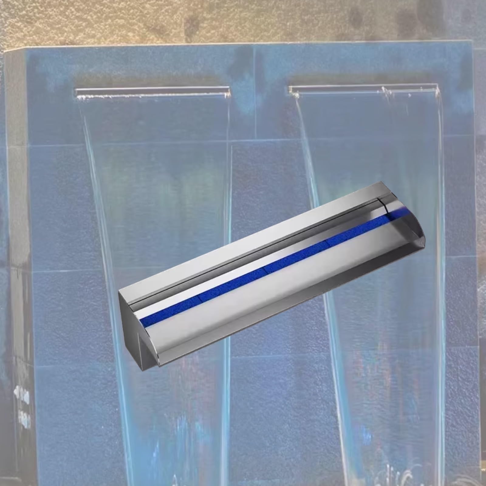 Customizable 83in Stainless Steel Waterfall Spillway - Durable Pond & Garden Stream Maker - Easy Installation Water Feature for Backyard Rockery & Landscaping