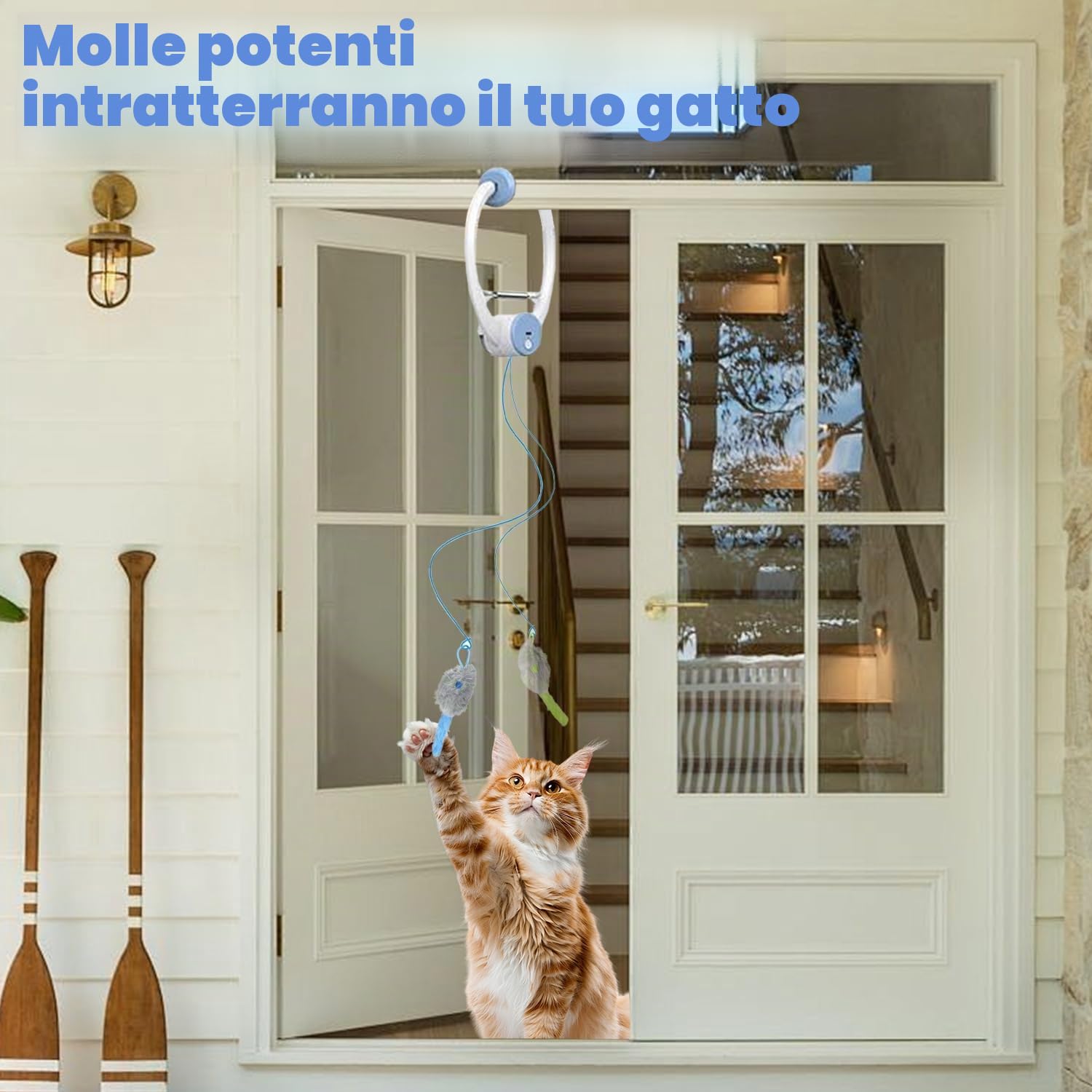 Giocattolo Per Porta Per Gatti, Giocattolo interattivo per gatti da Appendere alla porta, Giocattoli per Gatti da Appendere Alla Porta, Gioco Appeso Automatica per Gatto, per Gatto e Gattini