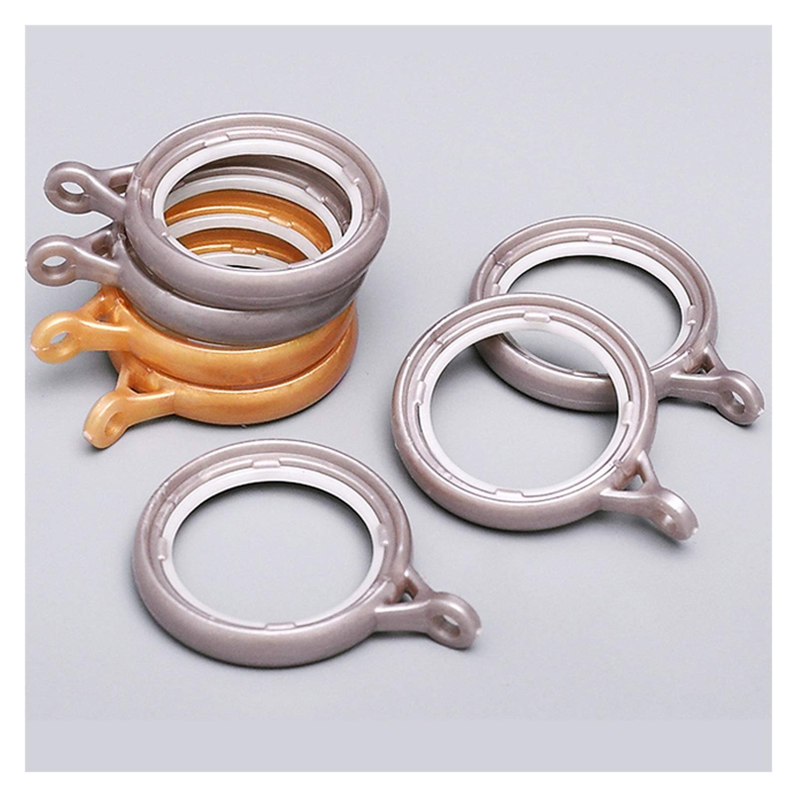 Vorhangringe 20 Stück Duschvorhangring 1,3 Zoll Kunststoff-Ösenring Gardinenstange Schalldämpfer Schiebering (Farbe Sortiert) Vorhangringe (Farbe: Roségold) (Gold) (Gold)