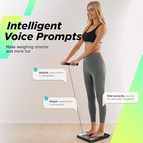 Miniatura 10 de Báscula digital de baño para peso corporal, grasa corporal, medidas de IMC 28, innovadoras básculas inteligentes de 8 electrodos elegibles para FSA
