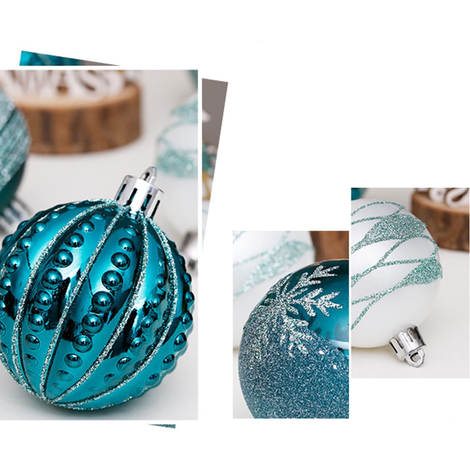 Palline di Natale, 30 pezzi delicati infrangibili lampadine di Natale in plastica, ciondoli scintillanti albero di Natale, per le vacanze festa matrimonio albero di Natale decorazione