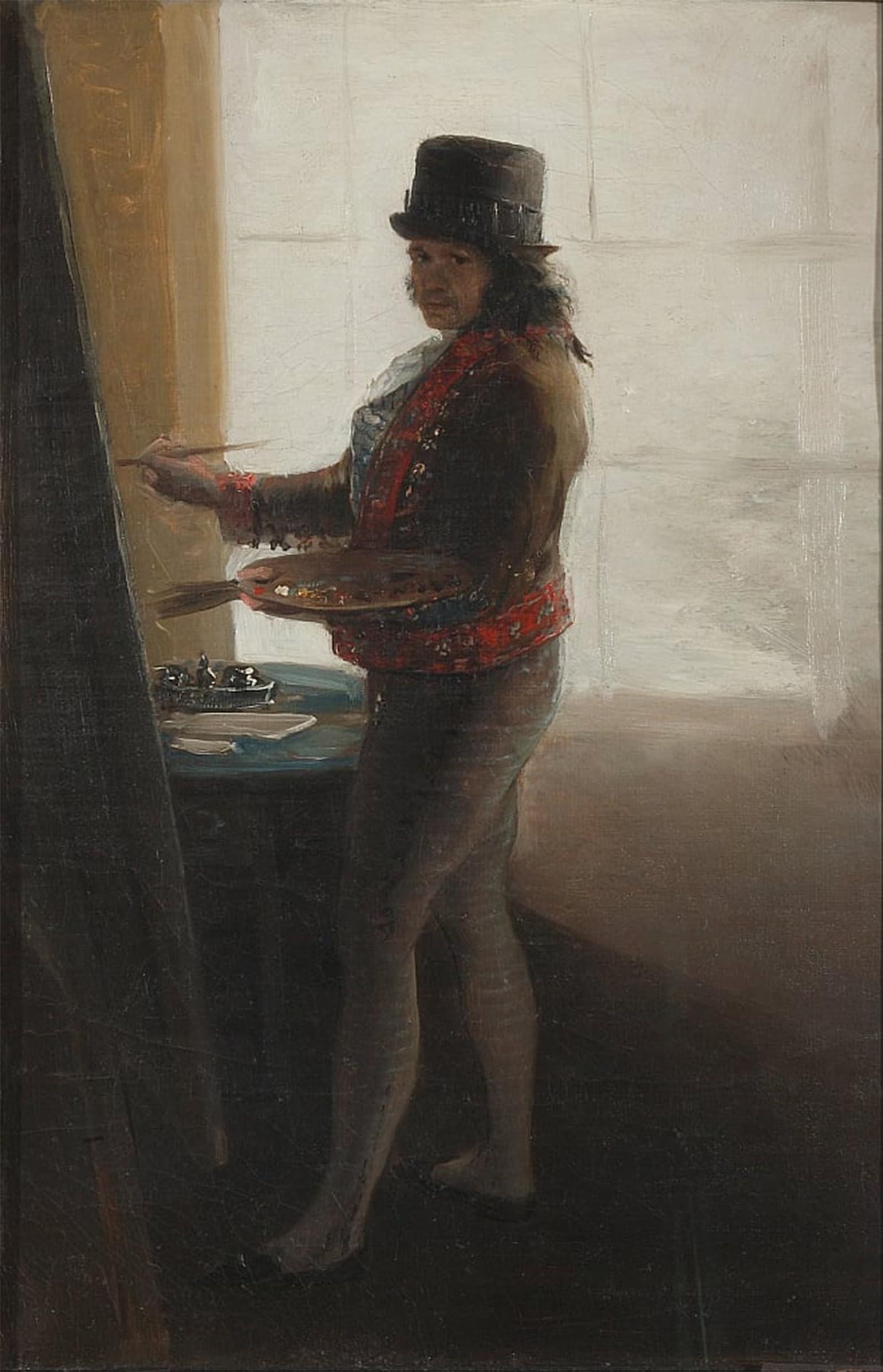 ARTXLXXBN Famous Prints Artwork Pictures Poster Painting Art Self-portrait in the Studio by Francisco De Goya Artwork Landscape Pictures for Home Decor 60x90cm