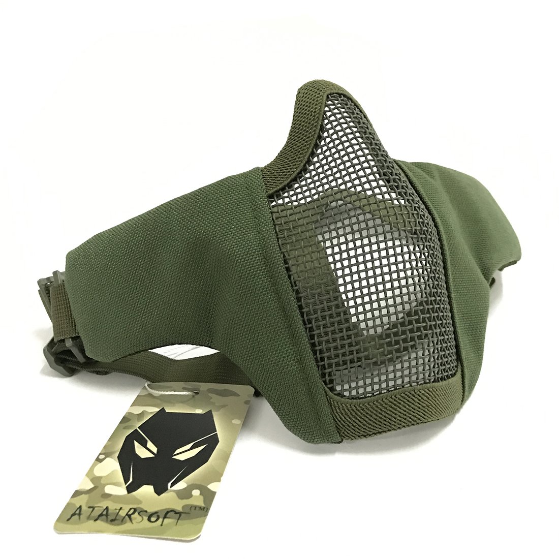 Tactical Airsoft guardia di Strike Steel Half Face Mask con 2-belts per CS caccia Paintboll WORLDSHOPPING4U