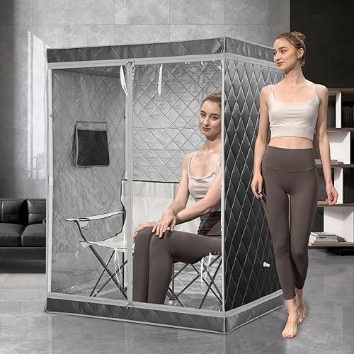 Miniatura 7 de iDOTODO Tienda de sauna de tamaño completo para 2 personas, tienda de sauna de vapor portátil para el hogar, 1 o 2 personas, plegable, ligera,