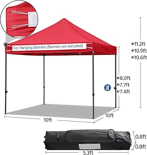 Miniatura 3 de Yaheetech Tienda de campaña, toldo comercial instantáneo resistente, toldo ajustable impermeable 500D con bolsa de transporte con ruedas, 4 bolsas