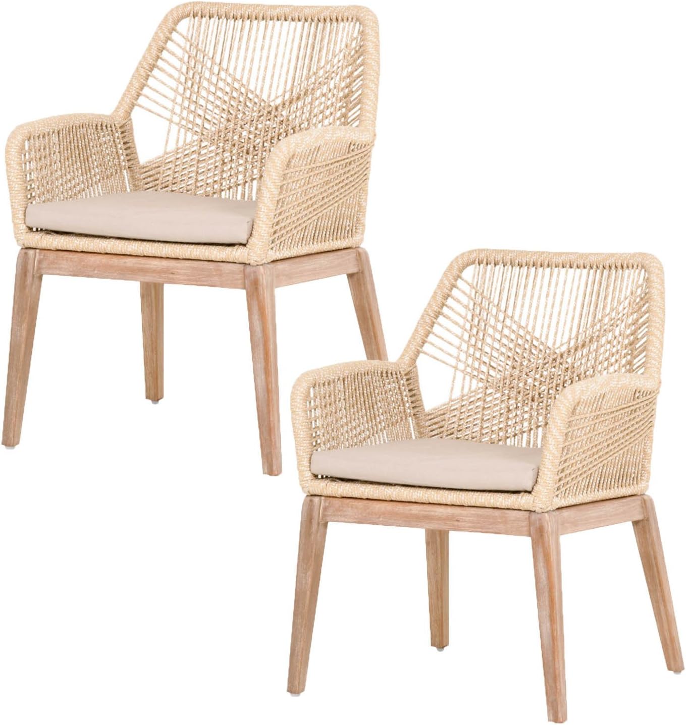 Loom Arm Chair (KD), Sand, Set of 2