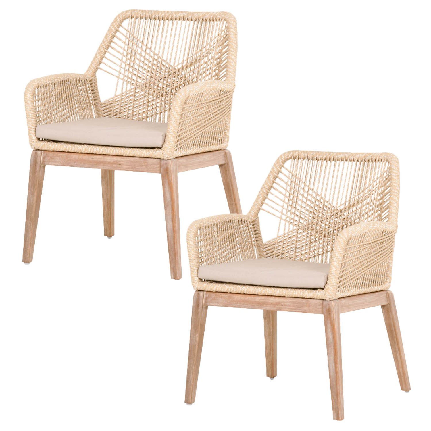 Loom Arm Chair (KD), Sand, Set of 2
