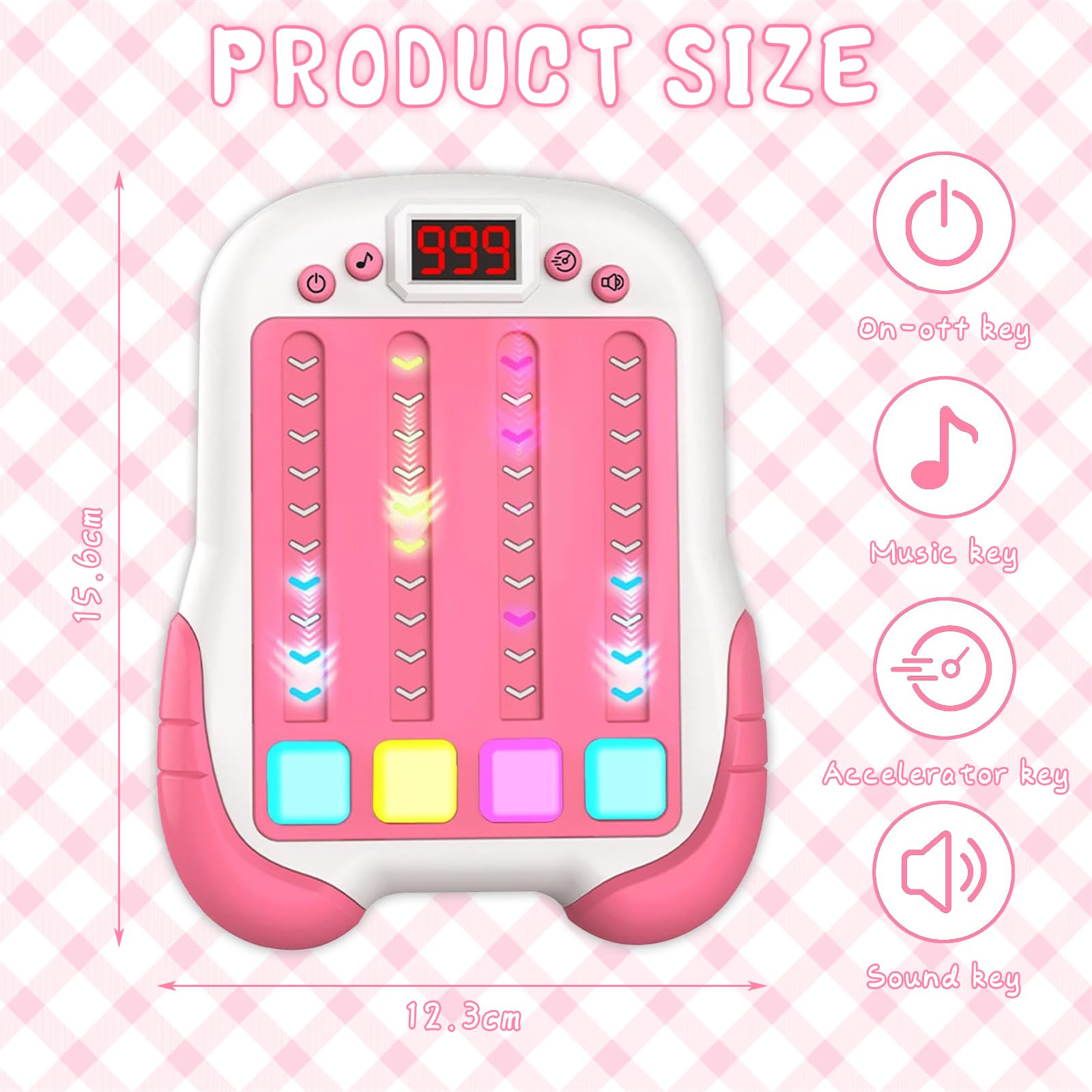 POPOYU Musica elettronica portatile ritmo macchina gioco gioco console di gioco master ritmo migliorato gioco pressione veloce gioco pop it giocattoli sensoriali per bambini 4, 5, 6, 7, 8, 9