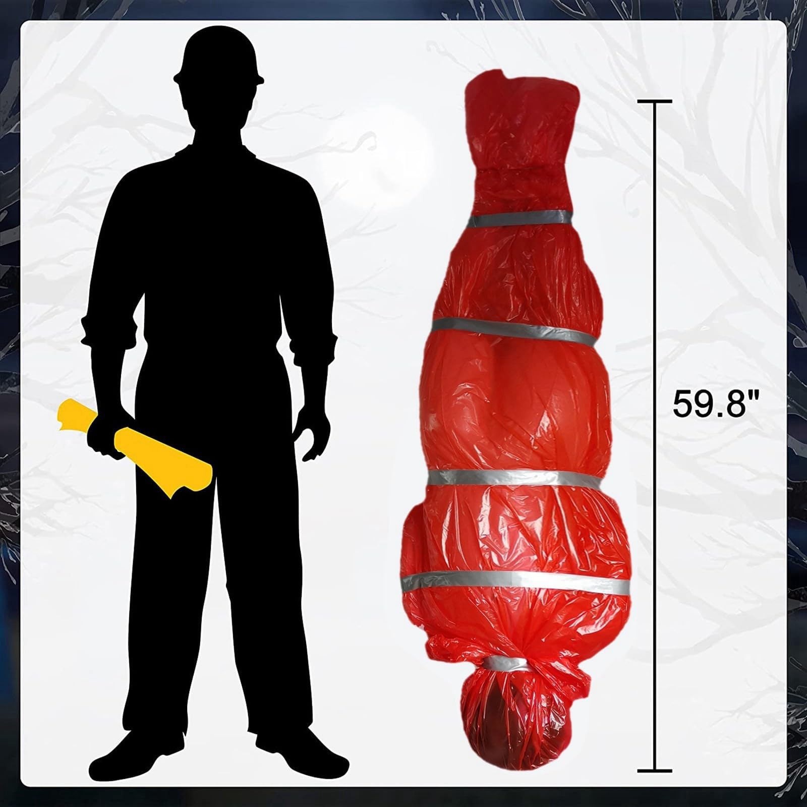 Ensemble De Décorations D'Halloween Pour Cadavres D'extérieur – Accessoires De Victime De La Mort – Faux Corps Effrayant à Suspendre Dans Un Sac – Accessoires De Fête – Décoration De Maison Hantée