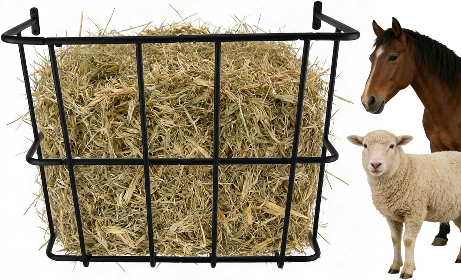 Hay Feeder,Heavy Duty Wall Mounted Hay Rack Detachable Sided Hay Holder for Horses, Goats,Sheep and Livestock,20 Gallons Large Capacity