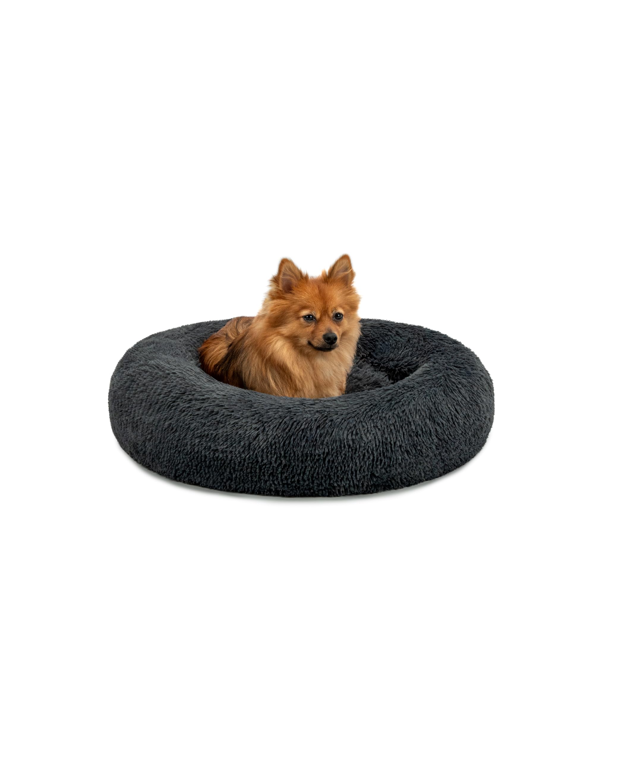 Cama donut para perros con ansiedad cojín mullido relajante peluche lionto