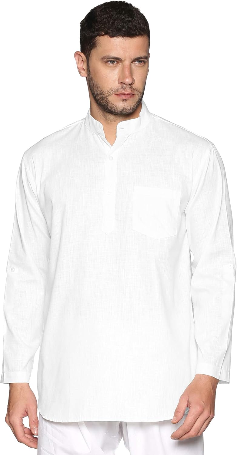 Amazon.com: SETHUKRISHNA MENS WHITE KURTA : Clothing, Shoes & Jewelry