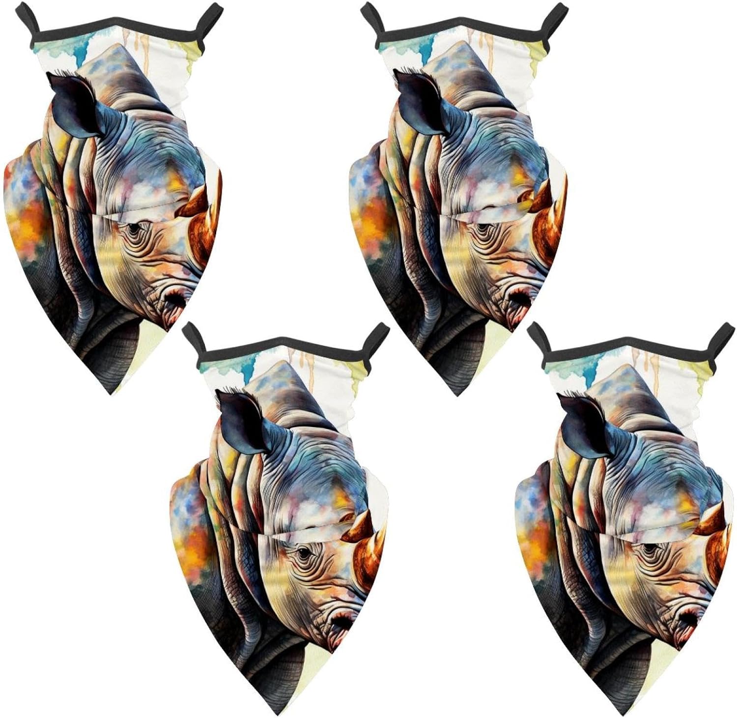 4 Pieces Rhinoceros Balaclava Ski Mask, Motorcycle UV Protector Scarf, Summer Cooling Neck Gaiter for Men/Women