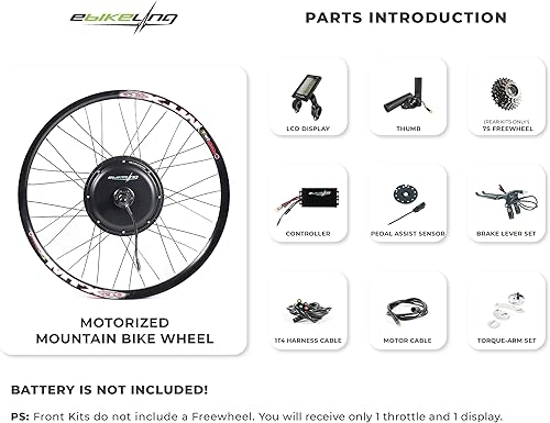 Miniatura 4 de EBIKELING 48V o 36V 26" MTB delantera o trasera 1500W 1200W 750W Kit de conversión de bicicleta de montaña Ebike Kit de conversión de bicicleta