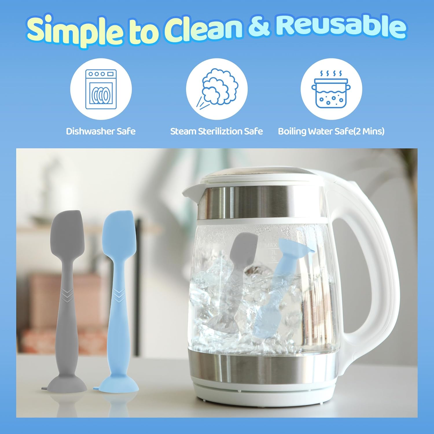 4-Pack Diaper Cream Spatula - Butt Spatula Baby 2 Large & 2 Mini Size with Travel Case, Soft Silicone Diaper Rash Cream Applicator for Newborn Baby Essentials 4PC(blue,gray) image 7 of 8 B0DP94RZVF