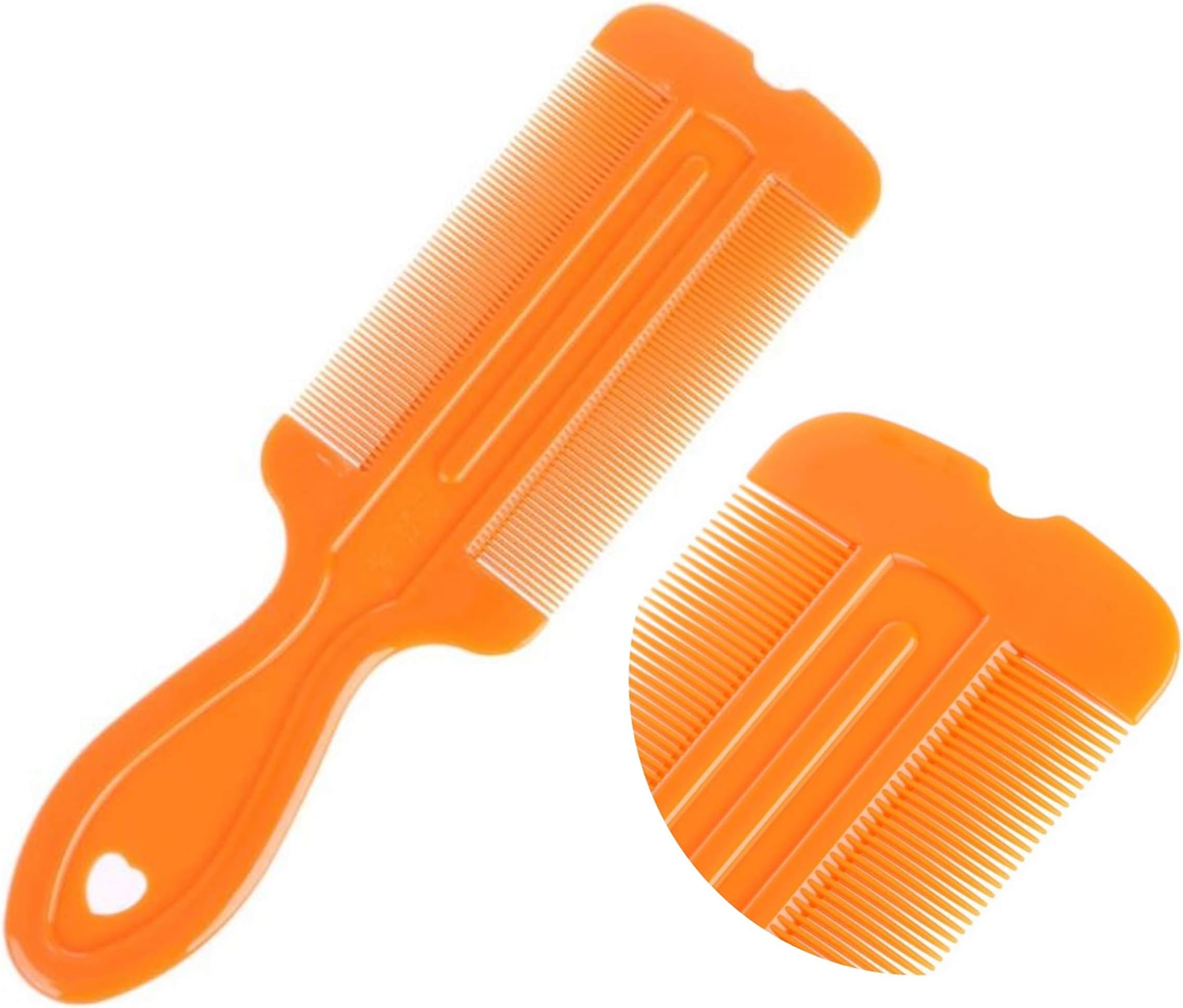 Nit Comb Double Edge Plastic Nit Comb for All The Family -Tangerine Orange