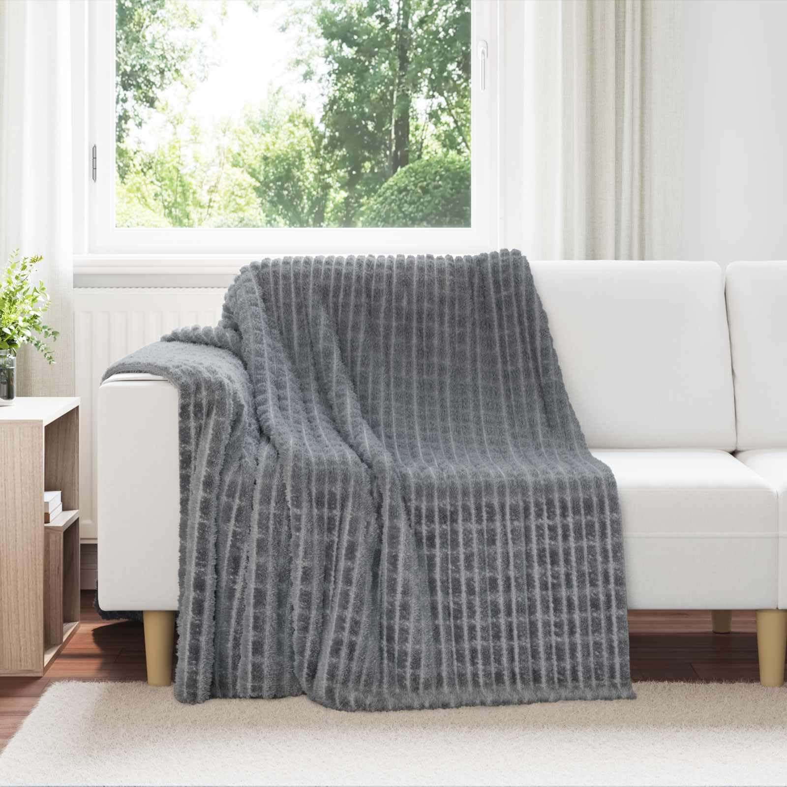 Manta de forro polar gris oscuro de 200 x 150 cm, manta ligera para sofá, cama y salón, versátil con tacto suave, ideal para otoño, primavera y acurrucarse cómodamente