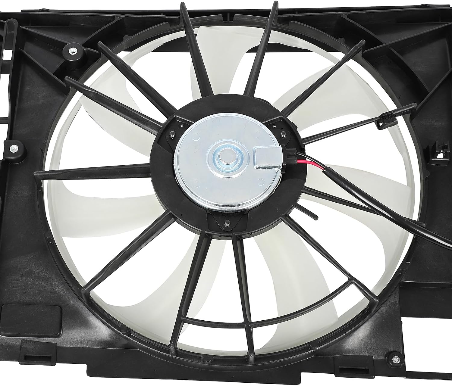 Cooling Fan Assembly Compatible with 2009-2010 for Pontiac for Vibe 1.8L 2009-2013 for Toyota for Corolla 1.8L, Black&White Radiator Fan Direct Fit Replacement for Engine Cooling Fan